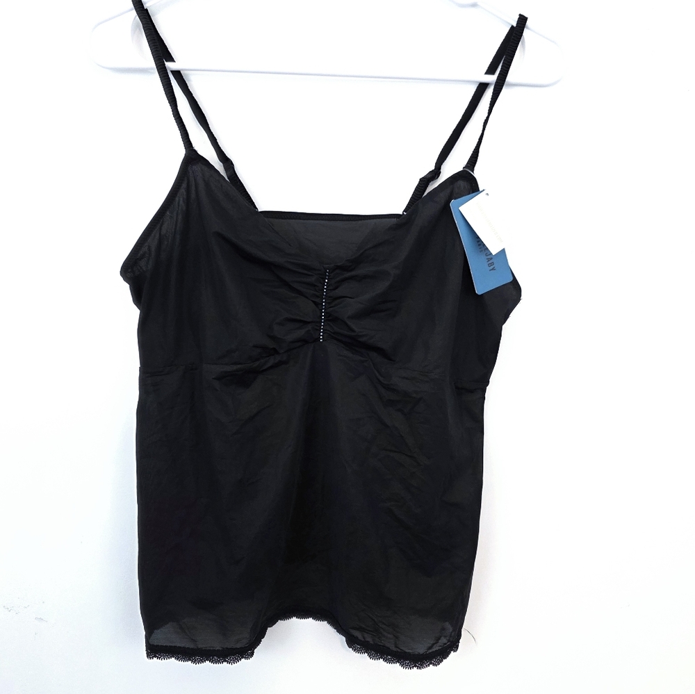 NWT Maison Lejaby Lingerie Top Intimate Black Sexy Tank Top Rhinestone